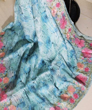 Pure Chiffon Embroidary Saree