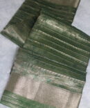 Olive Green Golden Zari Silk Saree