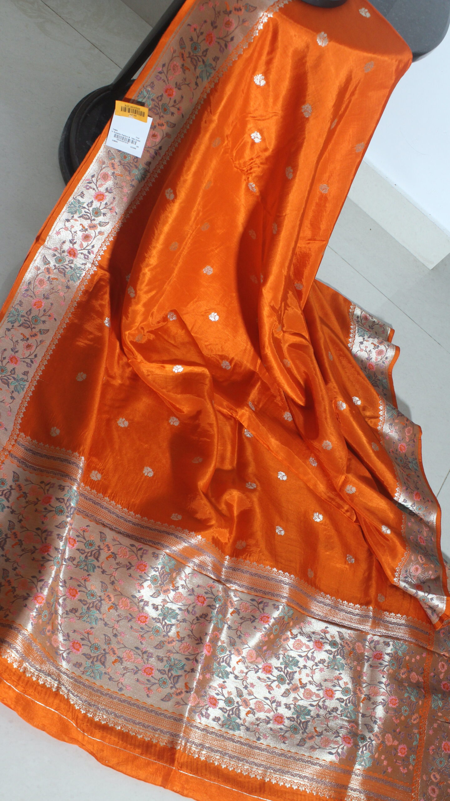 Pure Raw Mango Saree with Paithani border
