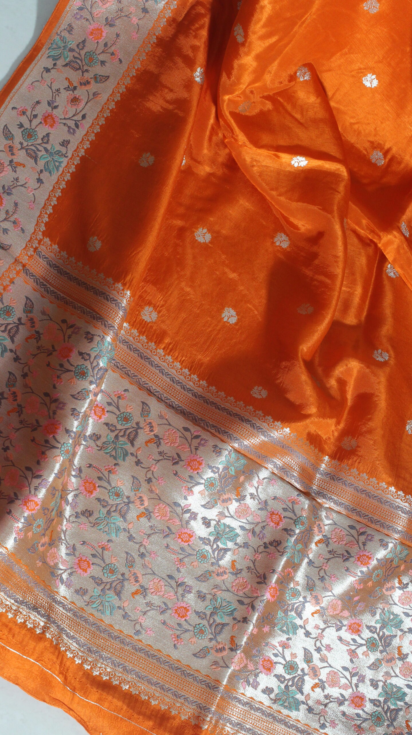 Pure Raw Mango Saree with Paithani border