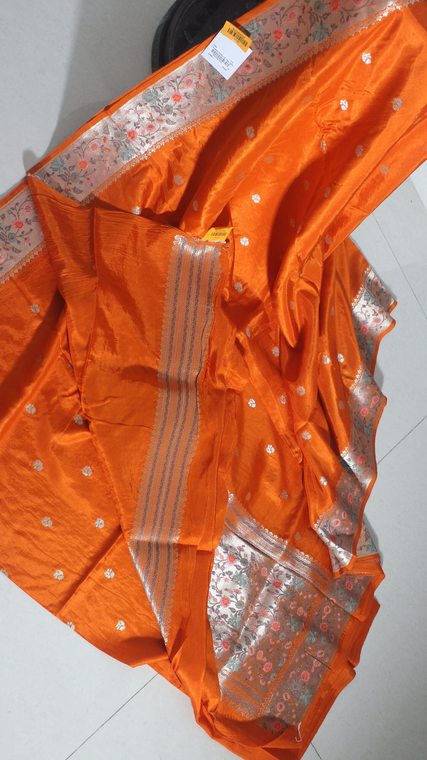 Pure Raw Mango Saree with Paithani border