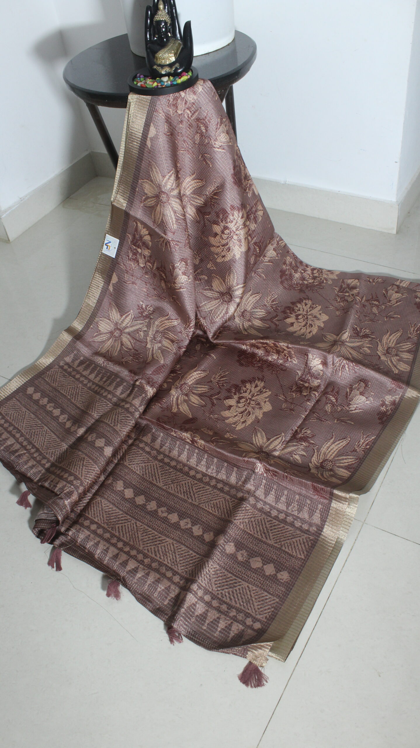 Semi Tussar Silk Saree With Digital Print