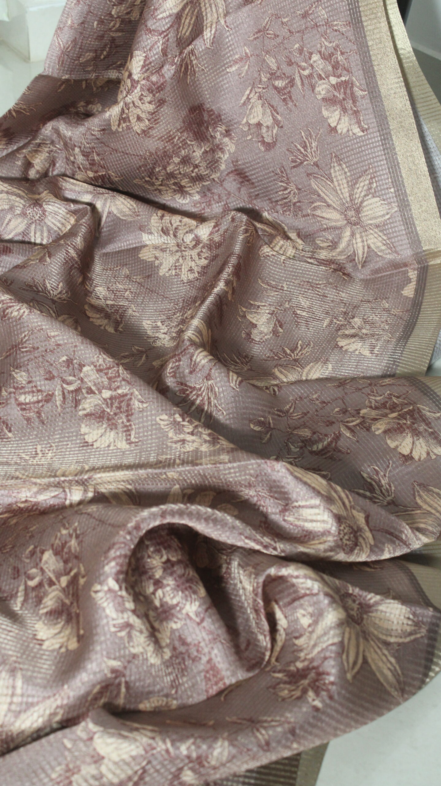 Semi Tussar Silk Saree With Digital Print